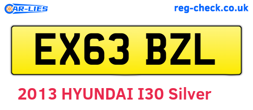 EX63BZL are the vehicle registration plates.