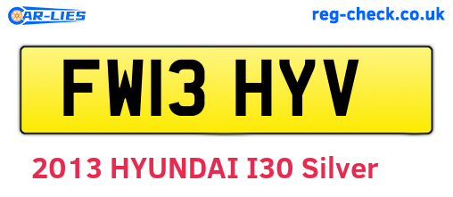 FW13HYV are the vehicle registration plates.