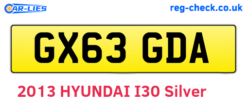 GX63GDA are the vehicle registration plates.