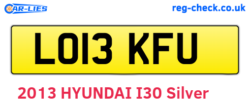 LO13KFU are the vehicle registration plates.