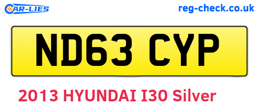 ND63CYP are the vehicle registration plates.