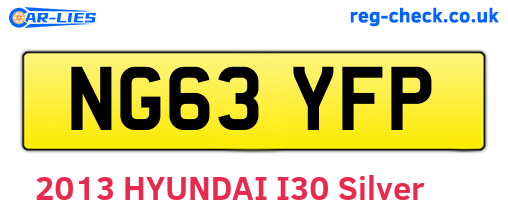 NG63YFP are the vehicle registration plates.