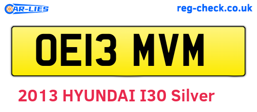 OE13MVM are the vehicle registration plates.