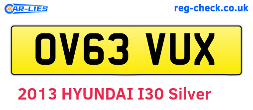 OV63VUX are the vehicle registration plates.