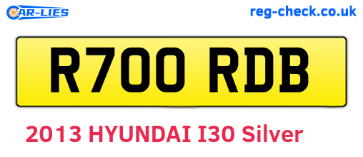 R700RDB are the vehicle registration plates.