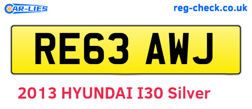 RE63AWJ are the vehicle registration plates.