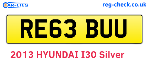 RE63BUU are the vehicle registration plates.