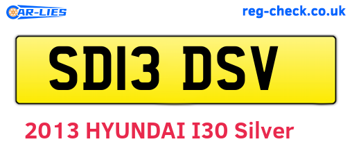 SD13DSV are the vehicle registration plates.