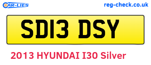 SD13DSY are the vehicle registration plates.