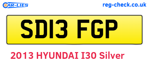 SD13FGP are the vehicle registration plates.