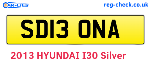 SD13ONA are the vehicle registration plates.