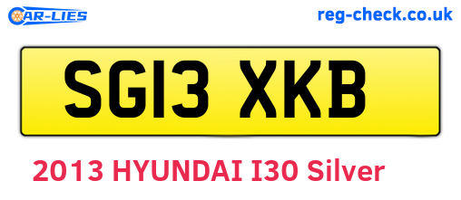 SG13XKB are the vehicle registration plates.
