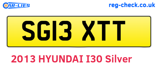 SG13XTT are the vehicle registration plates.