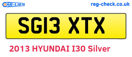 SG13XTX are the vehicle registration plates.