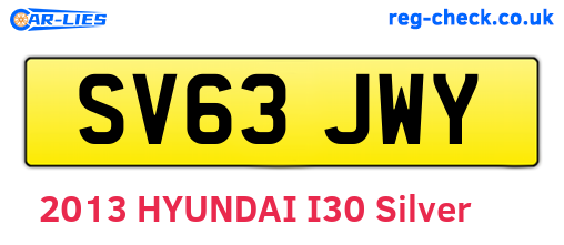 SV63JWY are the vehicle registration plates.