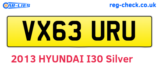 VX63URU are the vehicle registration plates.