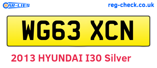 WG63XCN are the vehicle registration plates.