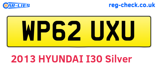 WP62UXU are the vehicle registration plates.