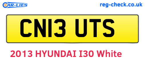 CN13UTS are the vehicle registration plates.