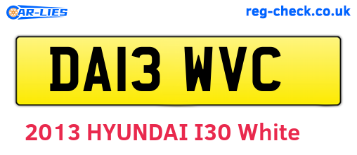 DA13WVC are the vehicle registration plates.