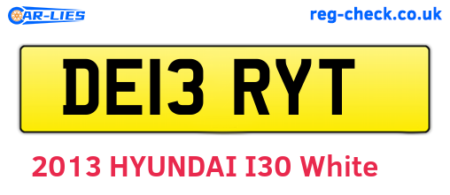 DE13RYT are the vehicle registration plates.