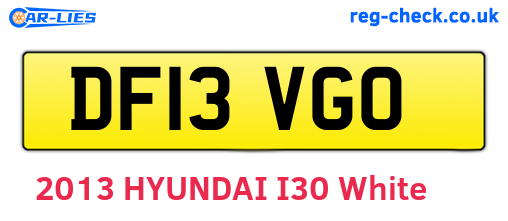 DF13VGO are the vehicle registration plates.