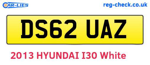 DS62UAZ are the vehicle registration plates.