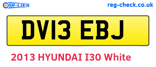 DV13EBJ are the vehicle registration plates.