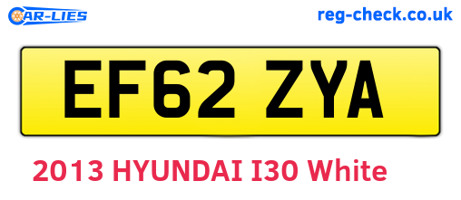 EF62ZYA are the vehicle registration plates.