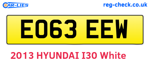 EO63EEW are the vehicle registration plates.