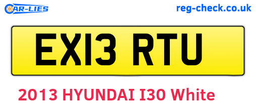 EX13RTU are the vehicle registration plates.