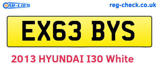 EX63BYS are the vehicle registration plates.