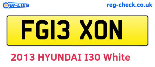 FG13XON are the vehicle registration plates.