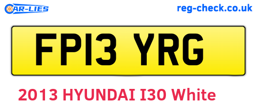 FP13YRG are the vehicle registration plates.