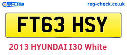 FT63HSY are the vehicle registration plates.