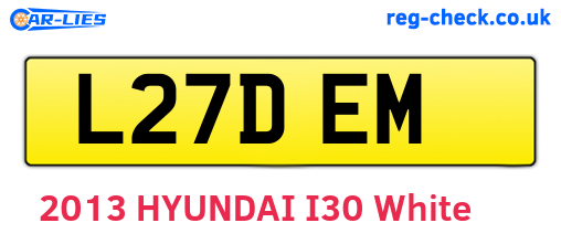 L27DEM are the vehicle registration plates.