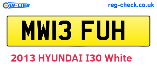 MW13FUH are the vehicle registration plates.