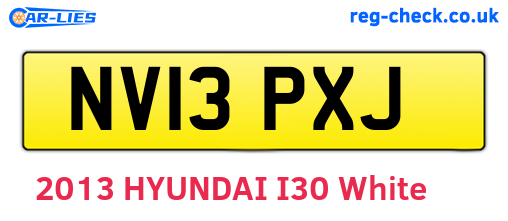 NV13PXJ are the vehicle registration plates.