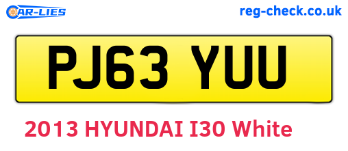 PJ63YUU are the vehicle registration plates.