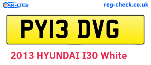 PY13DVG are the vehicle registration plates.