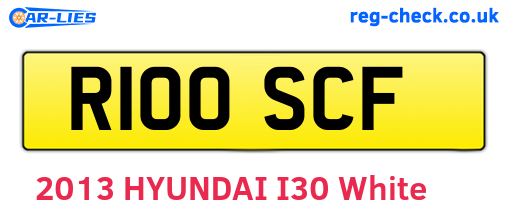 R100SCF are the vehicle registration plates.