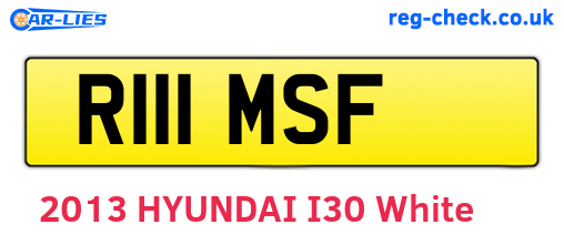 R111MSF are the vehicle registration plates.