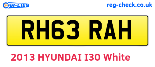 RH63RAH are the vehicle registration plates.