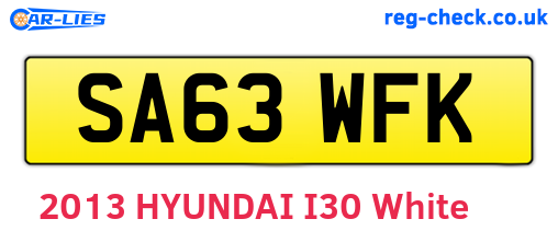 SA63WFK are the vehicle registration plates.