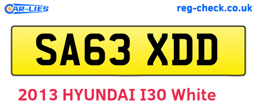 SA63XDD are the vehicle registration plates.