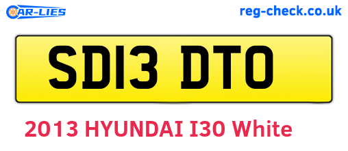 SD13DTO are the vehicle registration plates.