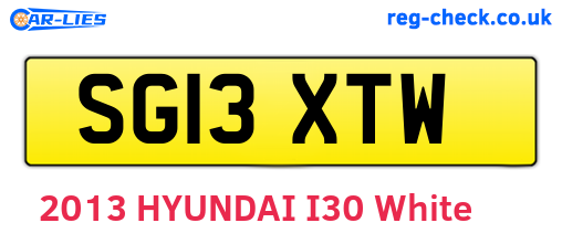 SG13XTW are the vehicle registration plates.