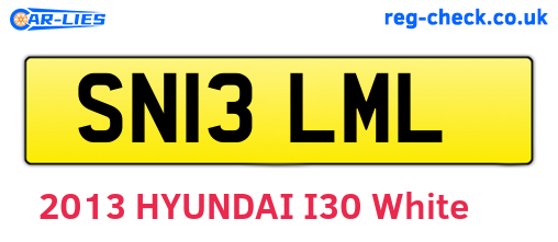 SN13LML are the vehicle registration plates.