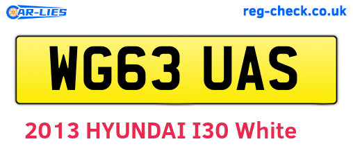 WG63UAS are the vehicle registration plates.