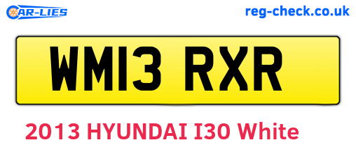 WM13RXR are the vehicle registration plates.